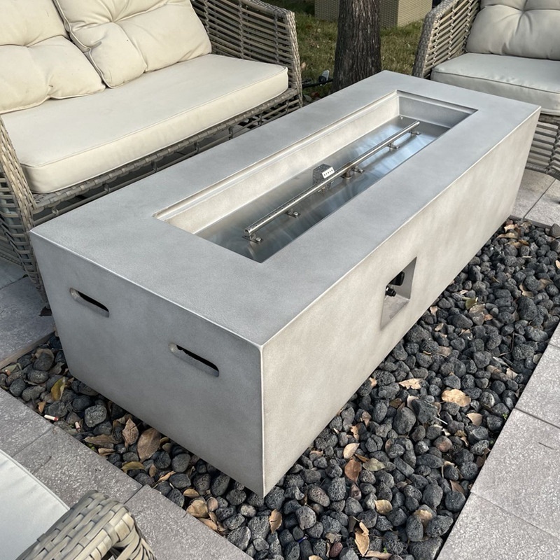 Garden Outdoor Heater Concrete Coffee Table Gas Fire Pit