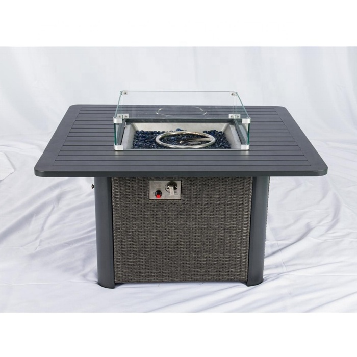 Outdoor Heater Fireplace Patio Furniture Fire Pit Table With Rocks Garden Gas Fire Pit