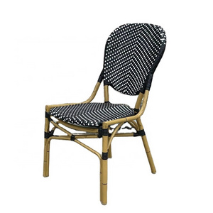 Outdoor Furniture Patio Stacked French Wicker Rattan Chairs Paris Bamboo Garden Bistro Chair