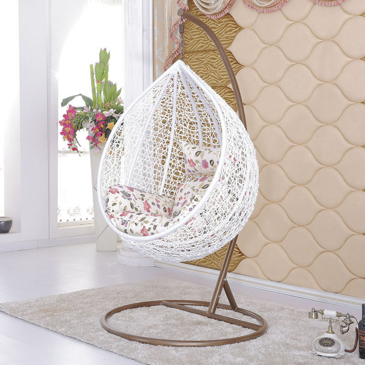 reclining outdoor balcony aluminum rattan hanging swing egg chair