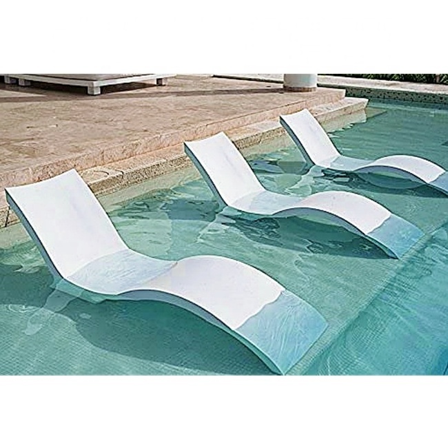 Hotel Beach Commercial Outdoor Furniture Swimming Pool Tanning Ledge Lounge Chairs Daybed Fiberglass Sun Lounge