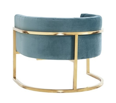 Gold plating sky blue Velvet dining chair