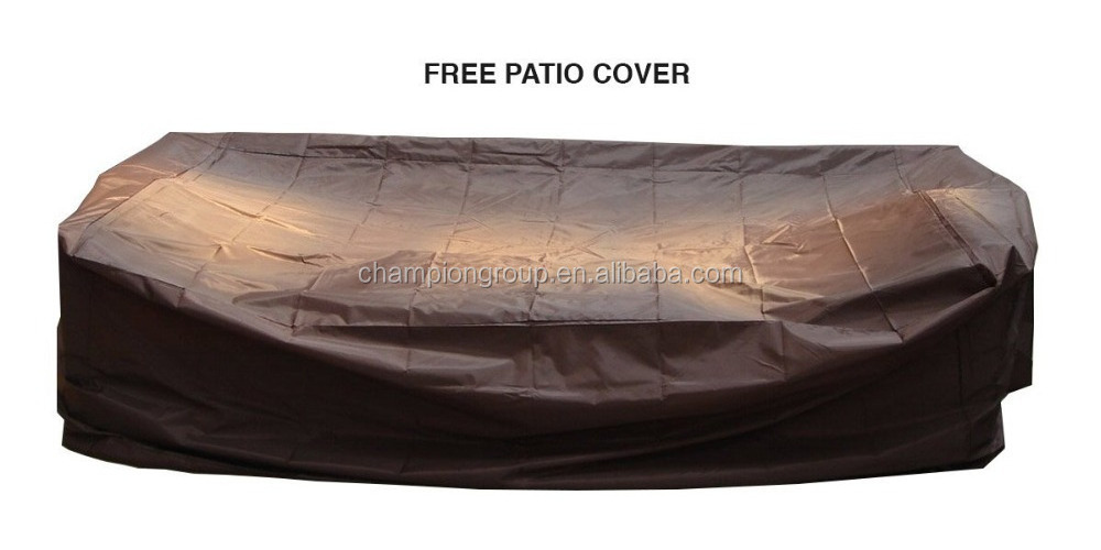 Outdoor Patio Wicker Furniture 7pcs All Weather Round Couch Set with Free Patio Cover