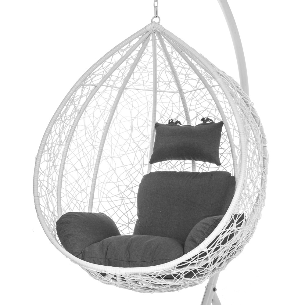 outdoor swing egg swing chair white hanging with stand