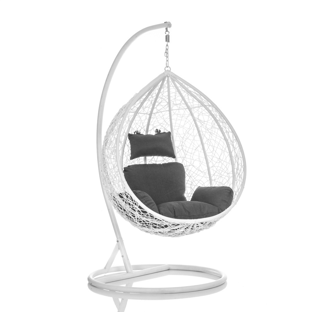 outdoor swing egg swing chair white hanging with stand