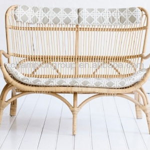 Leisure Home Apartment Villa Bench Chairs Natural Rattan Love Chair