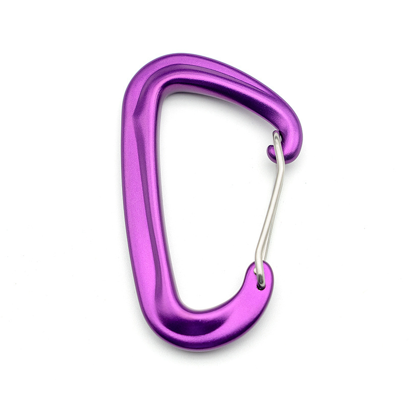 Factory 12kn wire gate carabiner 7075 aluminum alloy hook for hammock camping or gym outdoor snap hook customized logo