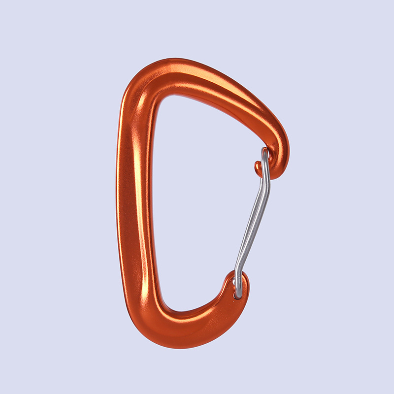 Factory 12kn wire gate carabiner 7075 aluminum alloy hook for hammock camping or gym outdoor snap hook customized logo