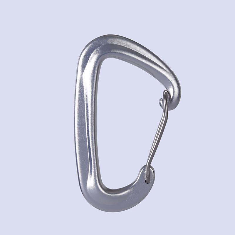 Factory 12kn wire gate carabiner 7075 aluminum alloy hook for hammock camping or gym outdoor snap hook customized logo