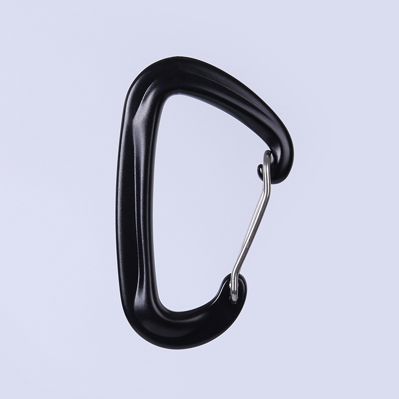 Factory 12kn wire gate carabiner 7075 aluminum alloy hook for hammock camping or gym outdoor snap hook customized logo