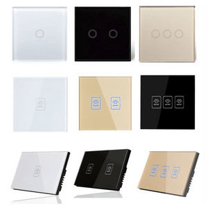 1/2/3 Gang Smart wall switch WIFI Crystal Glass Wireless Light switch Tuya App WIFI remote Switch With google alexa