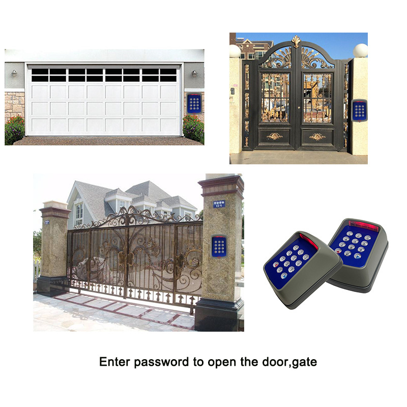 Door Access Control System 433MHZ Rolling Code Keypad for Entry Gate Wireless Keypad