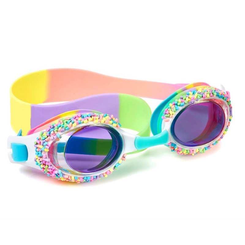 GD children leisure clear lens decorative customize logo silicone waterproof swim goggles