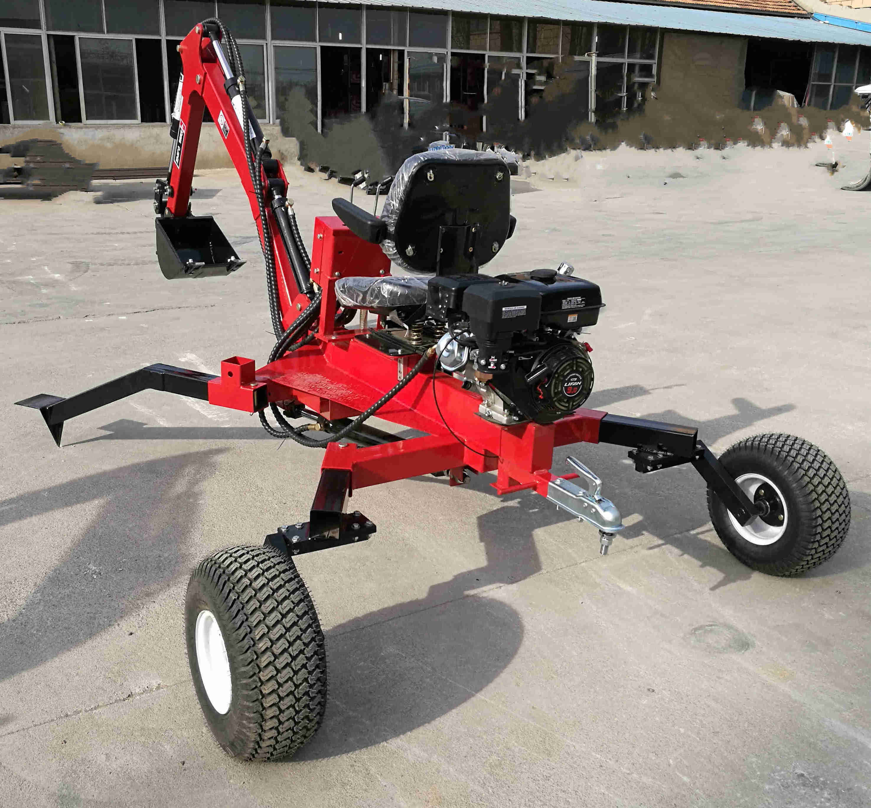 china cheap high quality ATV Backhoe Digger Mini Towable  9hp Gasoline engine Backhoe  Loader Price For Sale