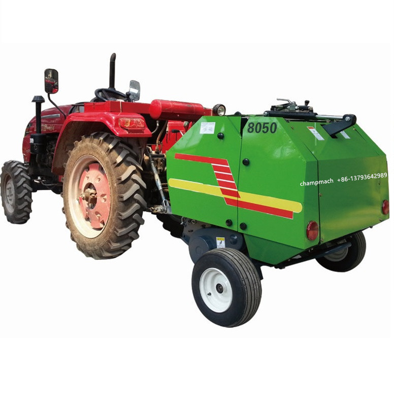 hot sale mini farm tractor round hay baler 0870 0850 with round baler net 4X4