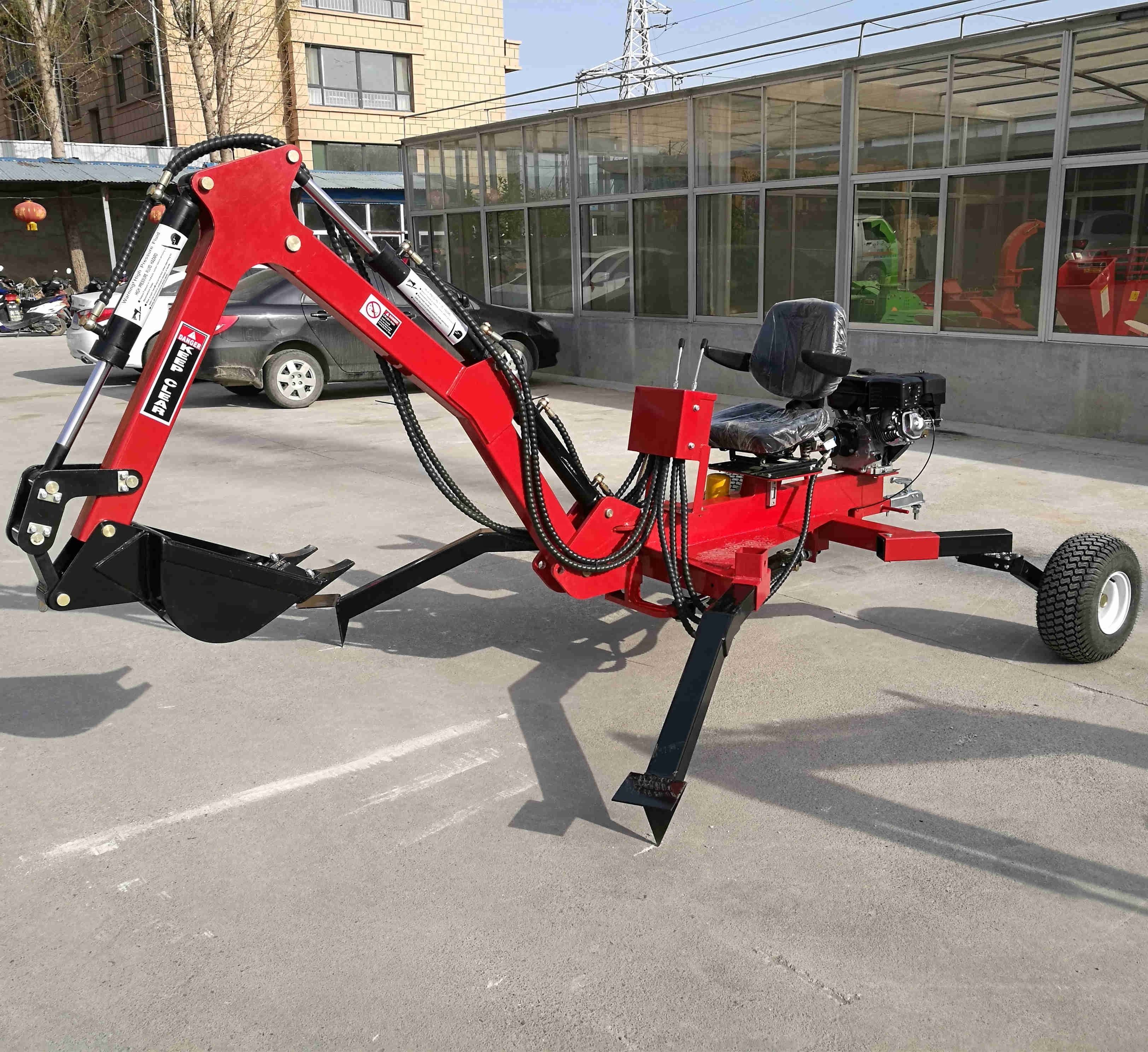 china cheap high quality ATV Backhoe Digger Mini Towable  9hp Gasoline engine Backhoe  Loader Price For Sale