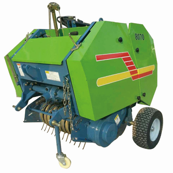 hot sale mini farm tractor round hay baler 0870 0850 with round baler net 4X4