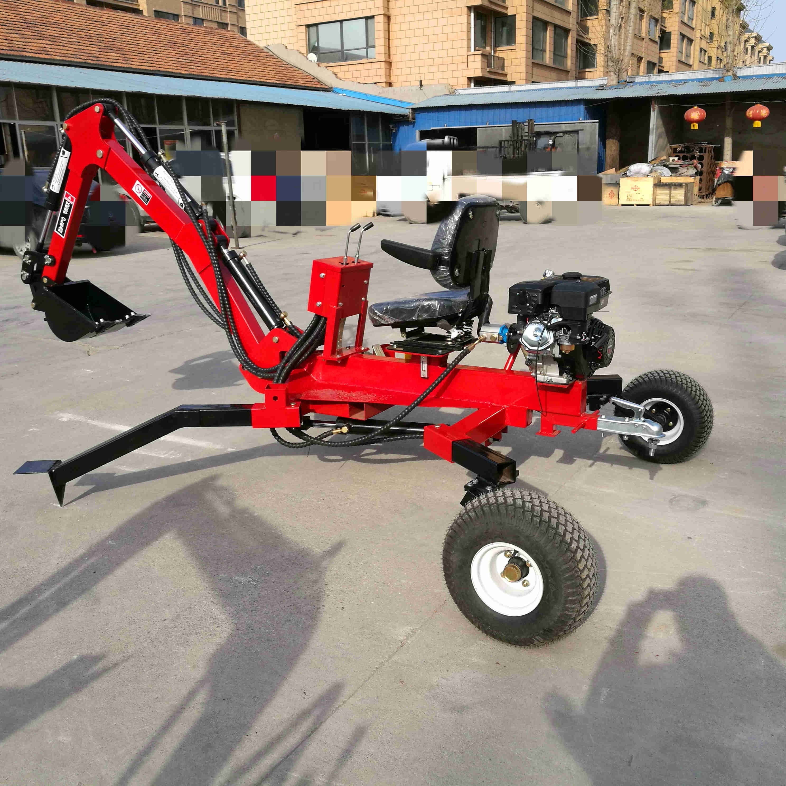 china cheap high quality ATV Backhoe Digger Mini Towable  9hp Gasoline engine Backhoe  Loader Price For Sale