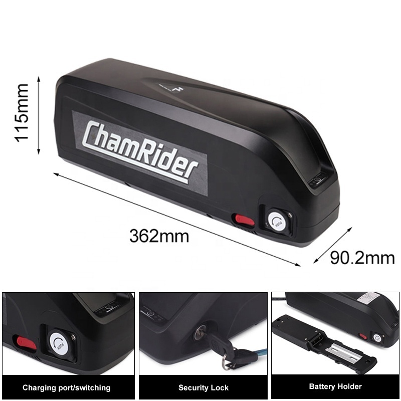 ChamRider Black Lithium Ion Battery 36v 48v 25ah 52v Electric EBike Batteries Bicycle Hailong Max E-Bike Battery