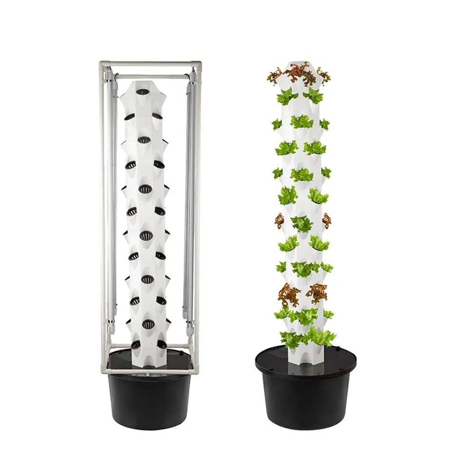 Vertical hydroponic garden tower farming family use mini indoor hydroponic aeroponic growing tower system