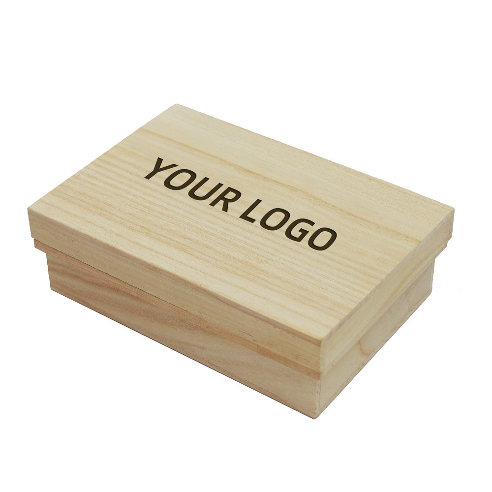 Custom LOGO Wholesale Unfinished Pine/Balsa Square Wooden Bamboo Crafts Packing Box With Lids for Gift package