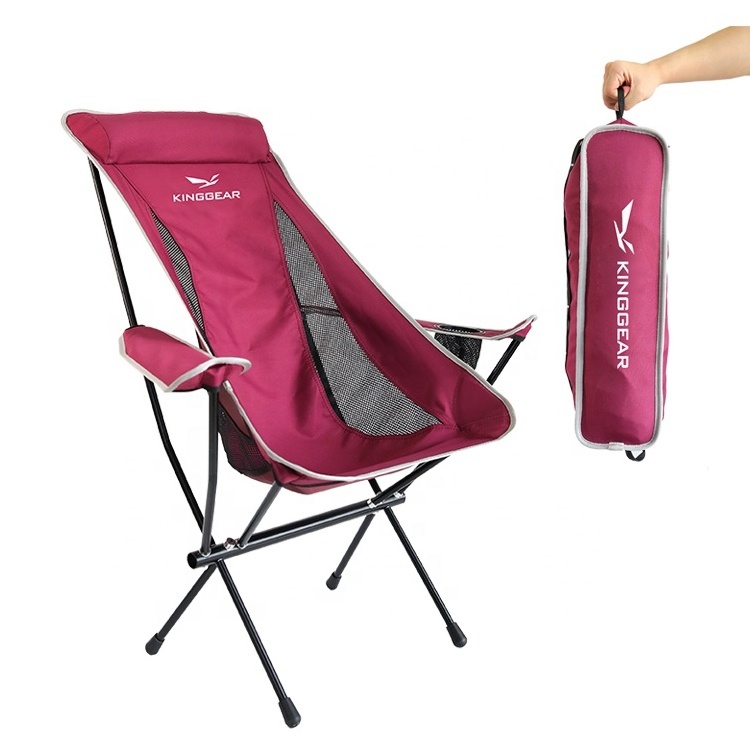 wholesale Outdoor Metal Aluminum 7075 Cup Holder Folding Portable Beach Armrest Camping Chair With Arm Rest