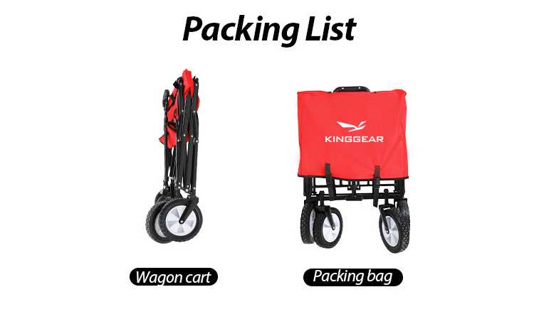 KingGear Outdoor Garden Beach Trolley Kids Mini Wagon Foldable Collapsible Folding Utility Cart High Quality Camping Cart Wagon