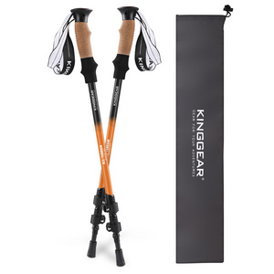 KingGear Adjustable Hiking Poles Lightweight Collapsible Walking Sticks Trekking Poles with Quick Flip Lock