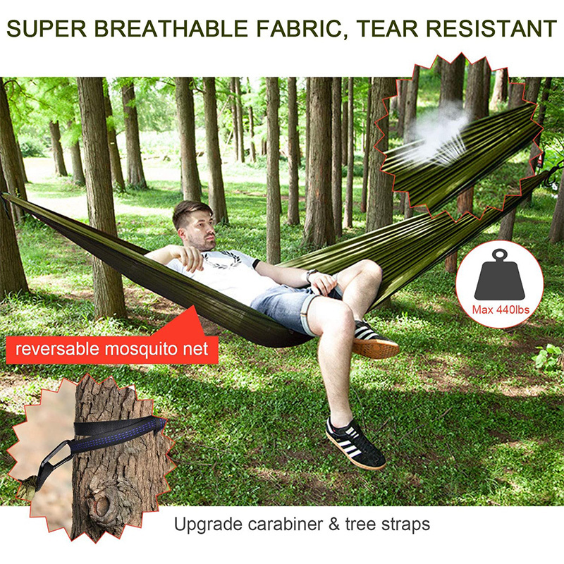 KingGear Camping Hammock with Mosquito Net  Rainfly Tarp Portable Single Double Hammock Tent with Tree Strap