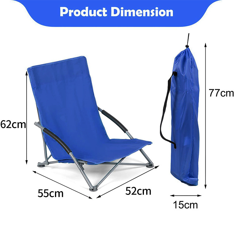 KingGear Camping Low Lightweight Portable Chair Low Folding Beach Chairs for Adults