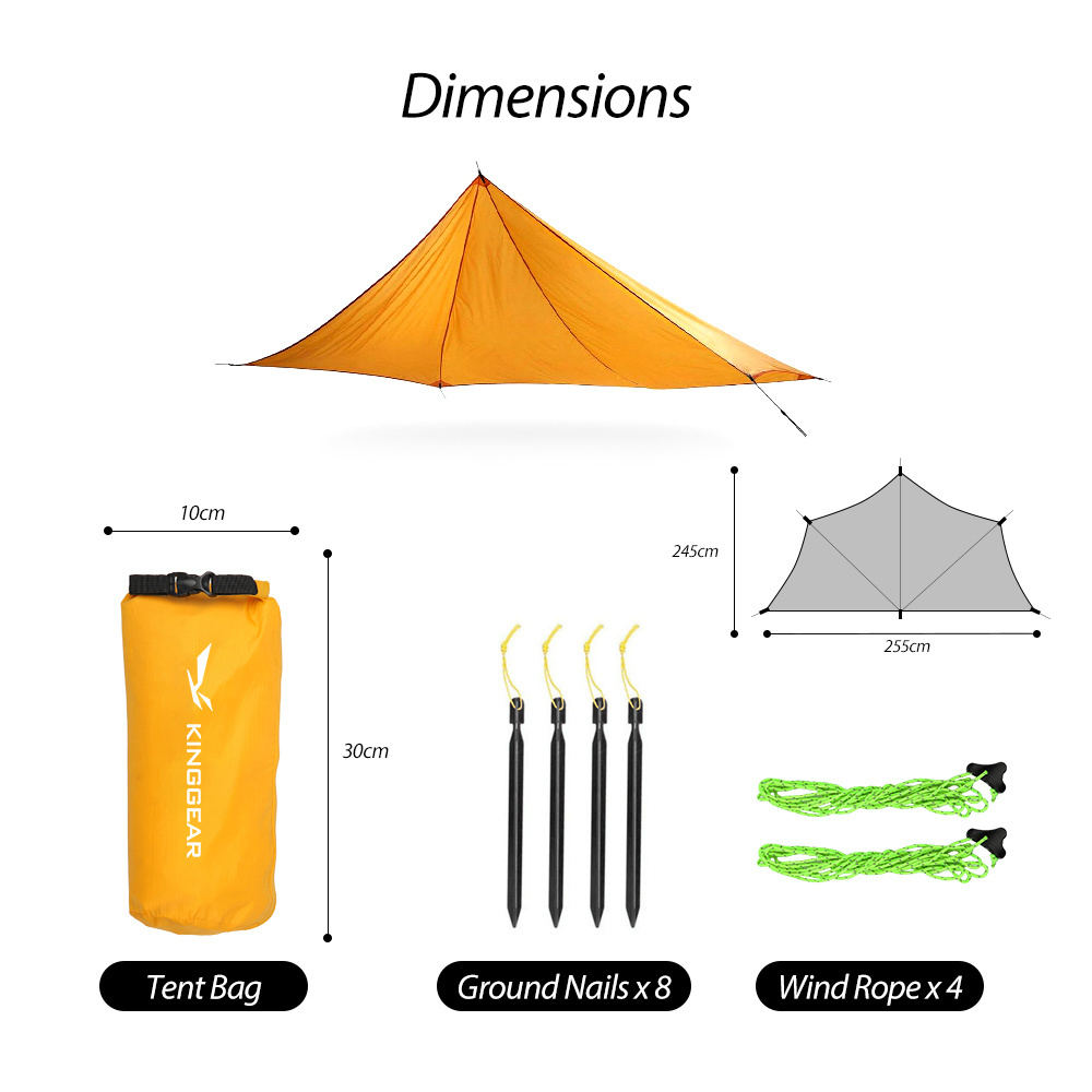 KingGear Custom Made Outdoor Lightweight Shelter Shade Tarp Shed Waterproof Rain Fly Camping Tarp Tent