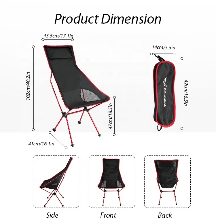 Custom 150kg aluminum High back bulk outdoor foldable backpacking picnic carp fishing ultralight folding camping relax chair