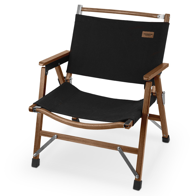 KingGear New Arrive Teak Beech Wood Camping Chair Lightweight Portable Outdoor beach Folding Kermit Chair