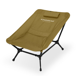 KingGear Outdoor Portable Reclining Folding Camping Chair Adjustable Custom Leisure Lounge Chair