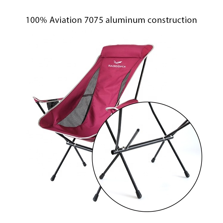 wholesale Outdoor Metal Aluminum 7075 Cup Holder Folding Portable Beach Armrest Camping Chair With Arm Rest