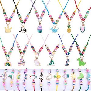 Kids Jewelry for Girls Unicorn Friendship Bracelets Necklaces Children's Day Pendant Toddler Woven Animal Cute Adjustable Charm