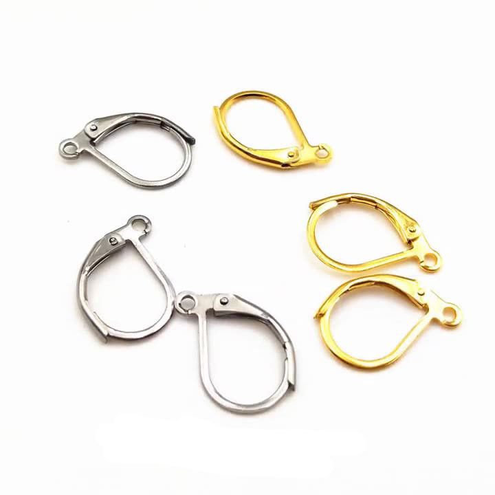 Wholesale Jewelry Accessories Fashion French Stainless Steel D Shape Earring Hook