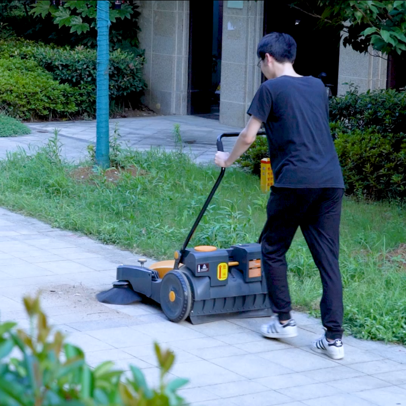 Electric Hand Push Sweeping Road Walk Behind Floor Sweeper Street Cleaning Manual Sweeper