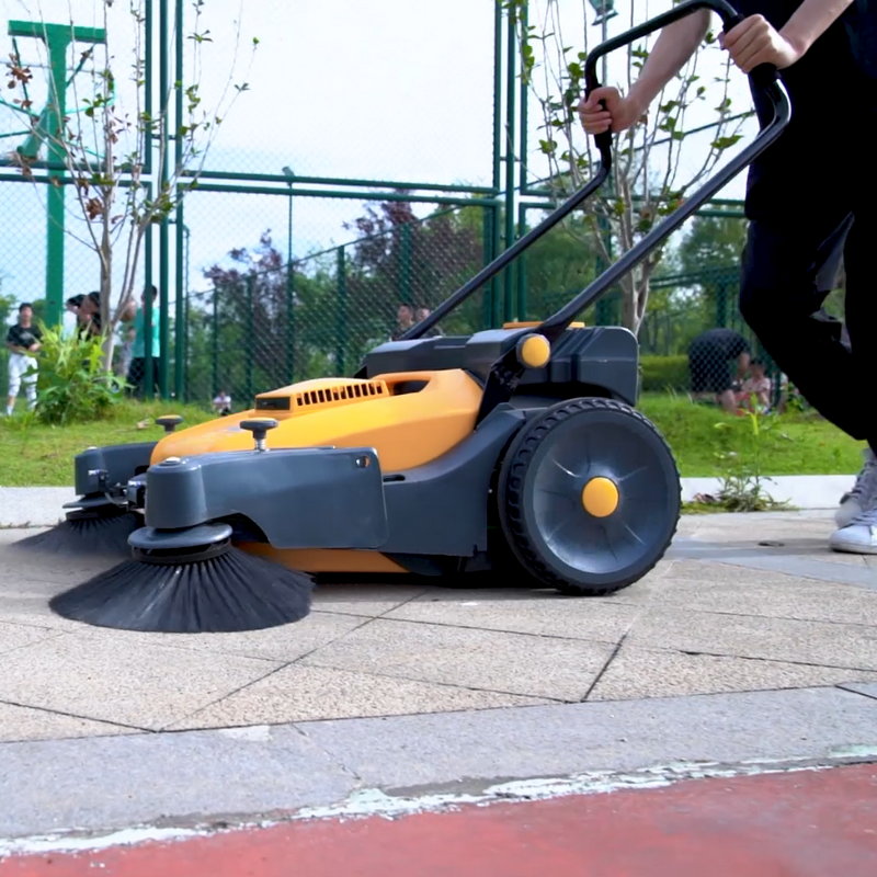 Electric Hand Push Sweeping Road Walk Behind Floor Sweeper Street Cleaning Manual Sweeper