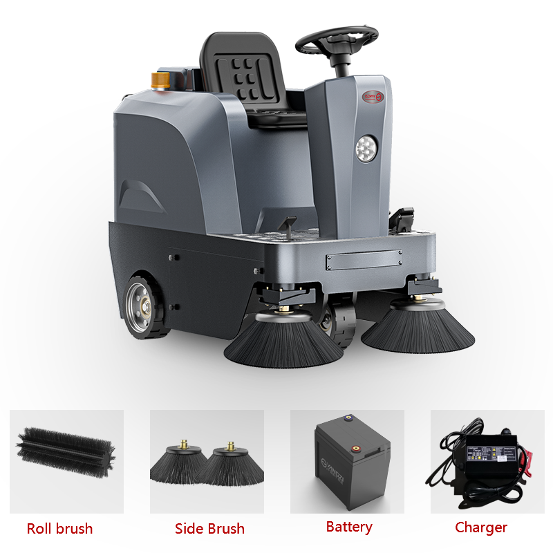 YZ-S4 Ride On Floor Cleaning Machine Outdoor Parking Lot Commercial Sweeper