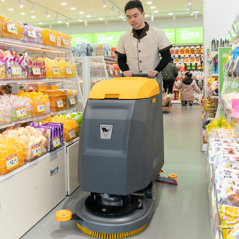 M50 Battery Operated Hand Held Floor Scrubber Dryer Cleaning Machine For Supermarket