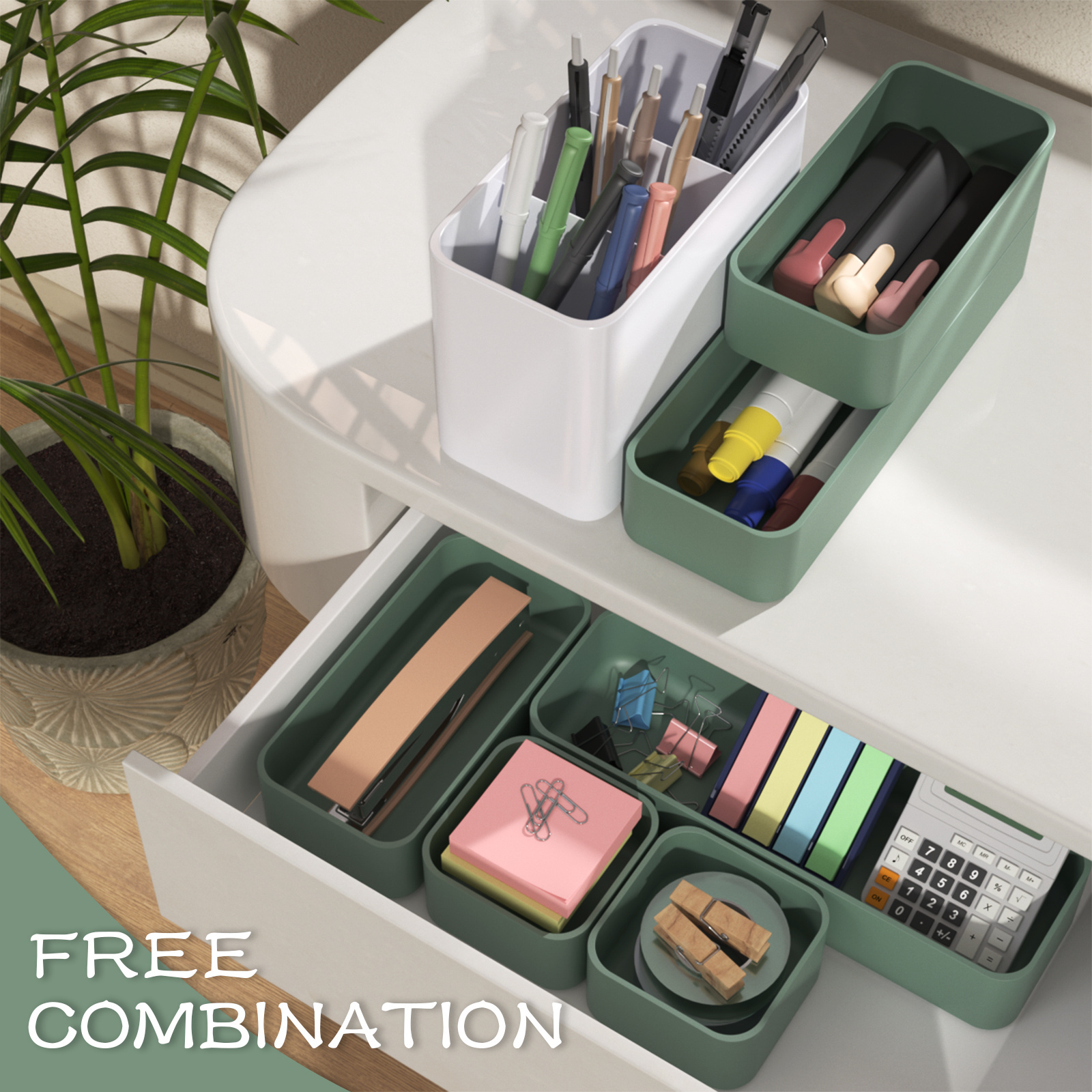 Good Quality Plastic Cosmetic Storage Box Mini Desktop Stackable Makeup Drawer Organizer Use In Multiple Scenarios