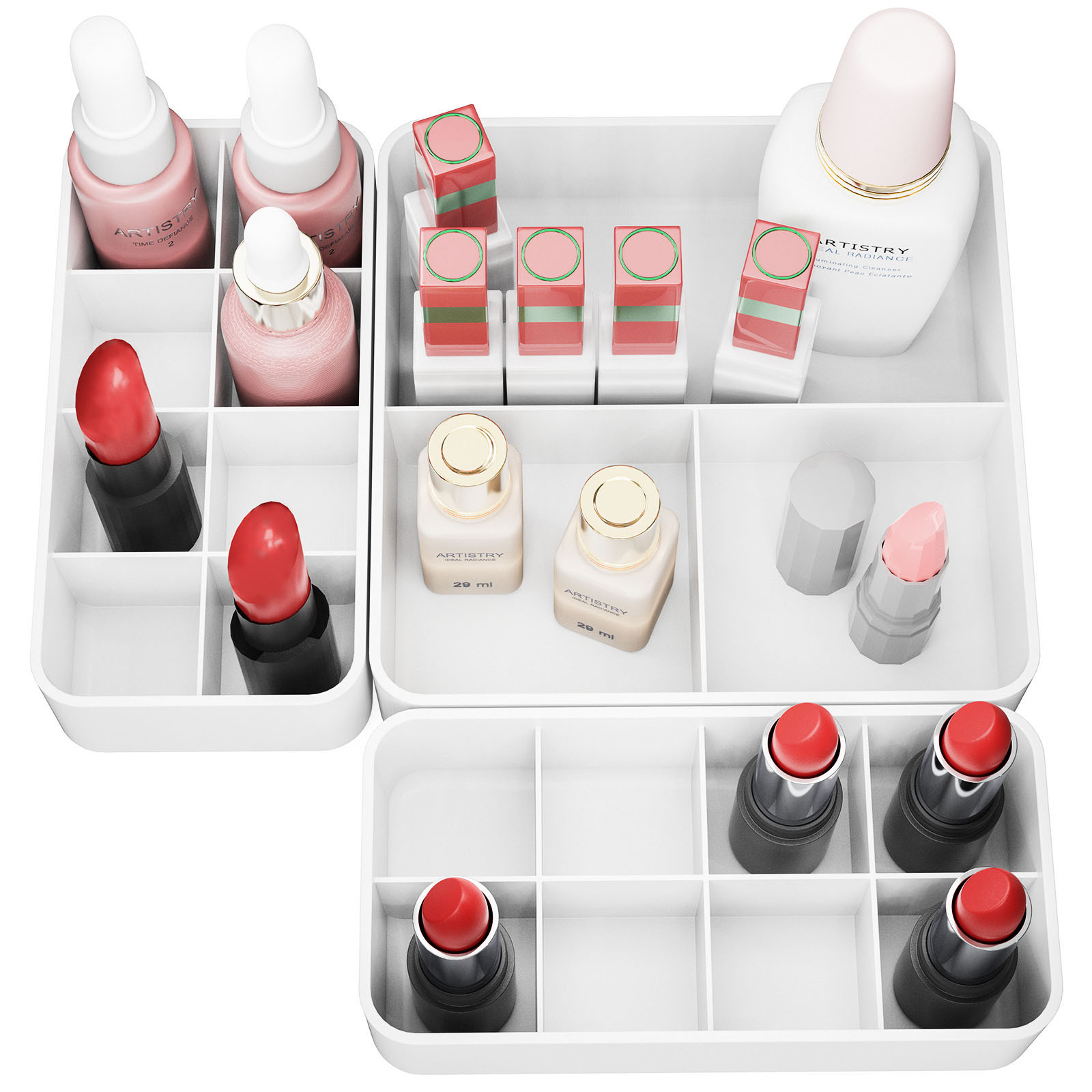 Fashion Cosmetics Desktop Dressing Table Skin Care Products Desktop Storage White Box Lipstick Facial Mask Makeup Box Storage