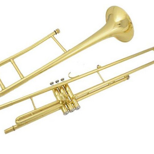 2017 Hotsale Professional Alto Trombone Brass Instrument Key piston trombone with case gold ABC1501