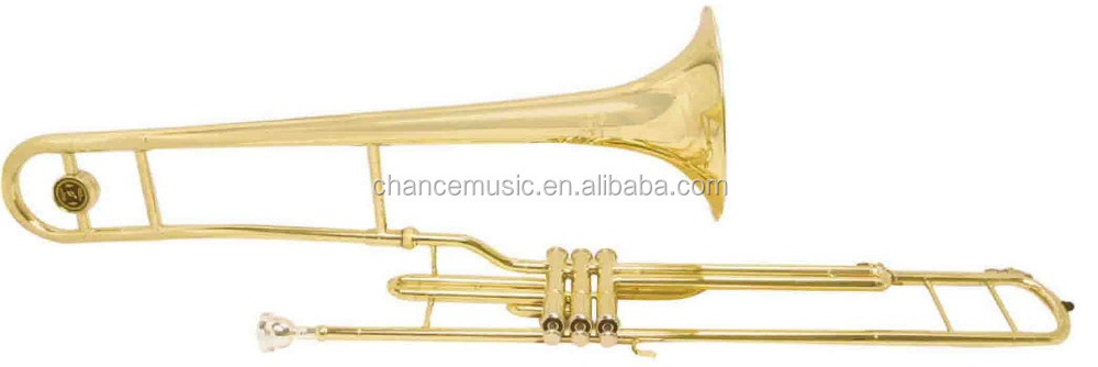 2017 Hotsale Professional Tenor Trombone Brass Instrument Key piston trombone with case gold ABC1504