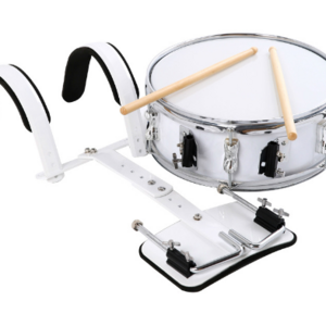 13-Inch White Back-Mounted Snare Drum Student Instrument with Double Tone for Drum Category