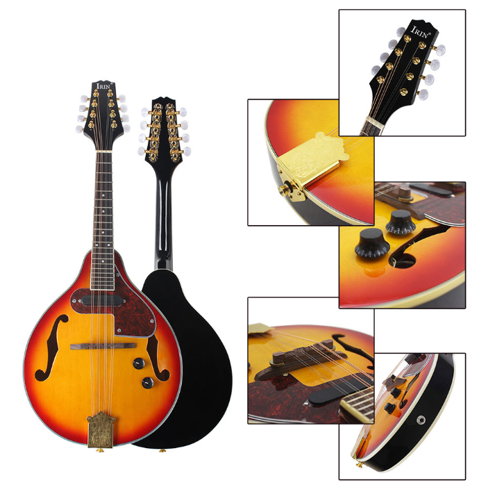 Sunset spruce wood electric sound mandolin Western instrument EQ mandolin eight strings