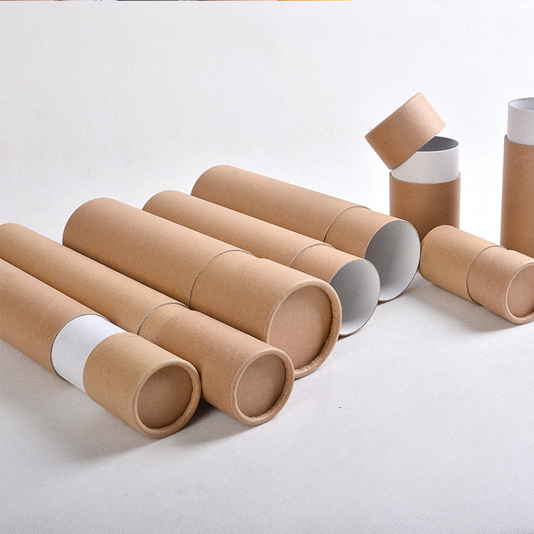 Biodegradable Custom Kraft Tube Boxes Round Cosmetic Containers Recycled Cardboard Paper Tubes