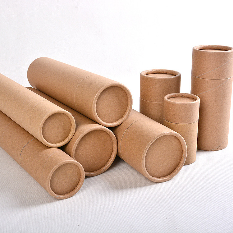 Biodegradable Custom Kraft Tube Boxes Round Cosmetic Containers Recycled Cardboard Paper Tubes