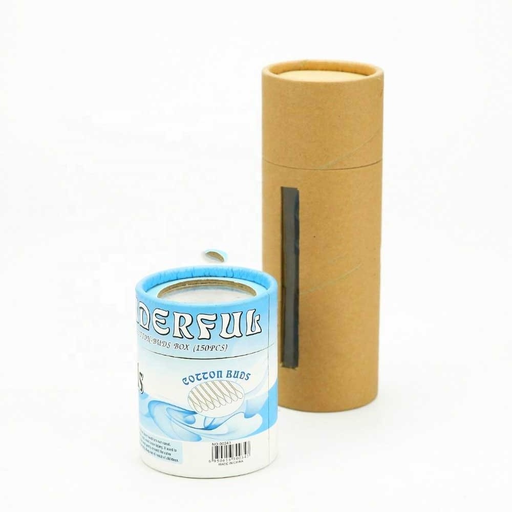 Custom Printed Round Paper Canister with Pvc Window Lid Cardboard Packaging Tube